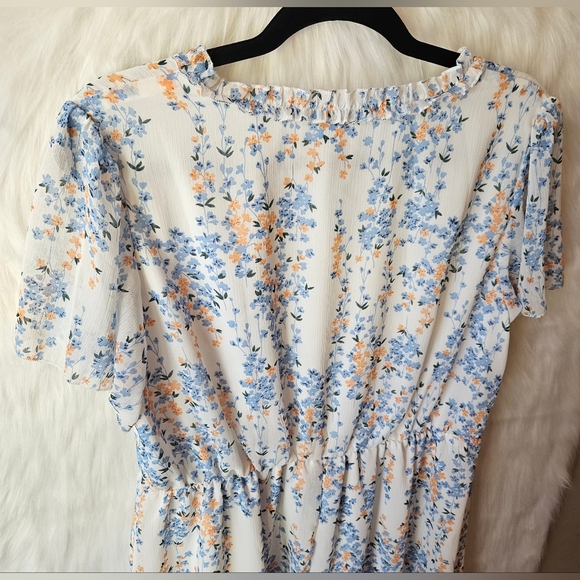 SHEIN Cottagecore Flutter Sleeve Floral Midi Dress (NWOT) - Picture 5 of 8